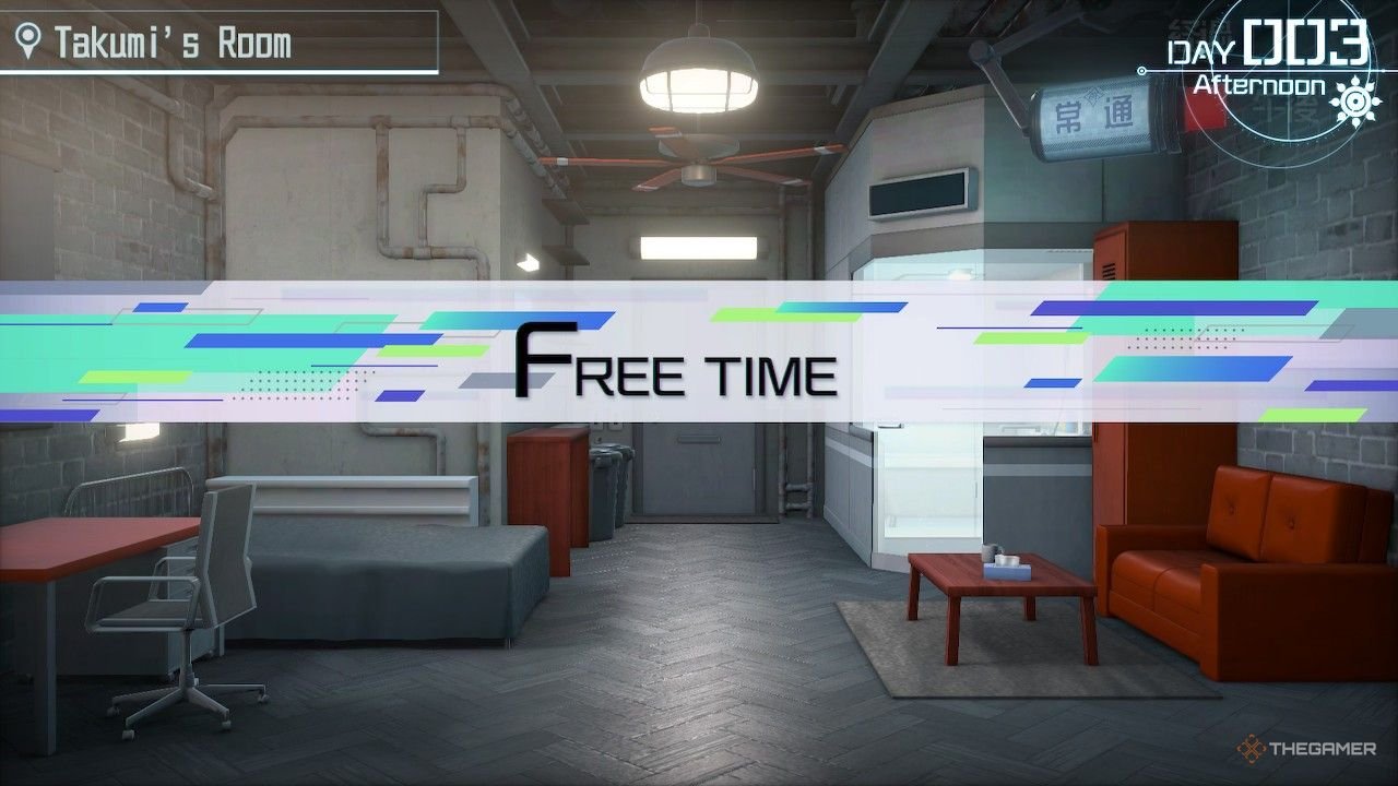 Starting free time on Day 003 in The Hundred Line Last Defense Academy.