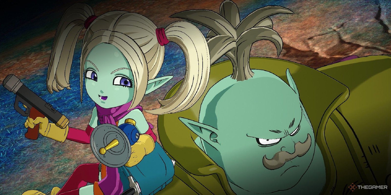 How To Play As Vegeta (Mini) In Dragon Ball: Sparking Zero 1 Panzy sitting on King Kadan's shoulder in Dragon Ball Sparking Zero.