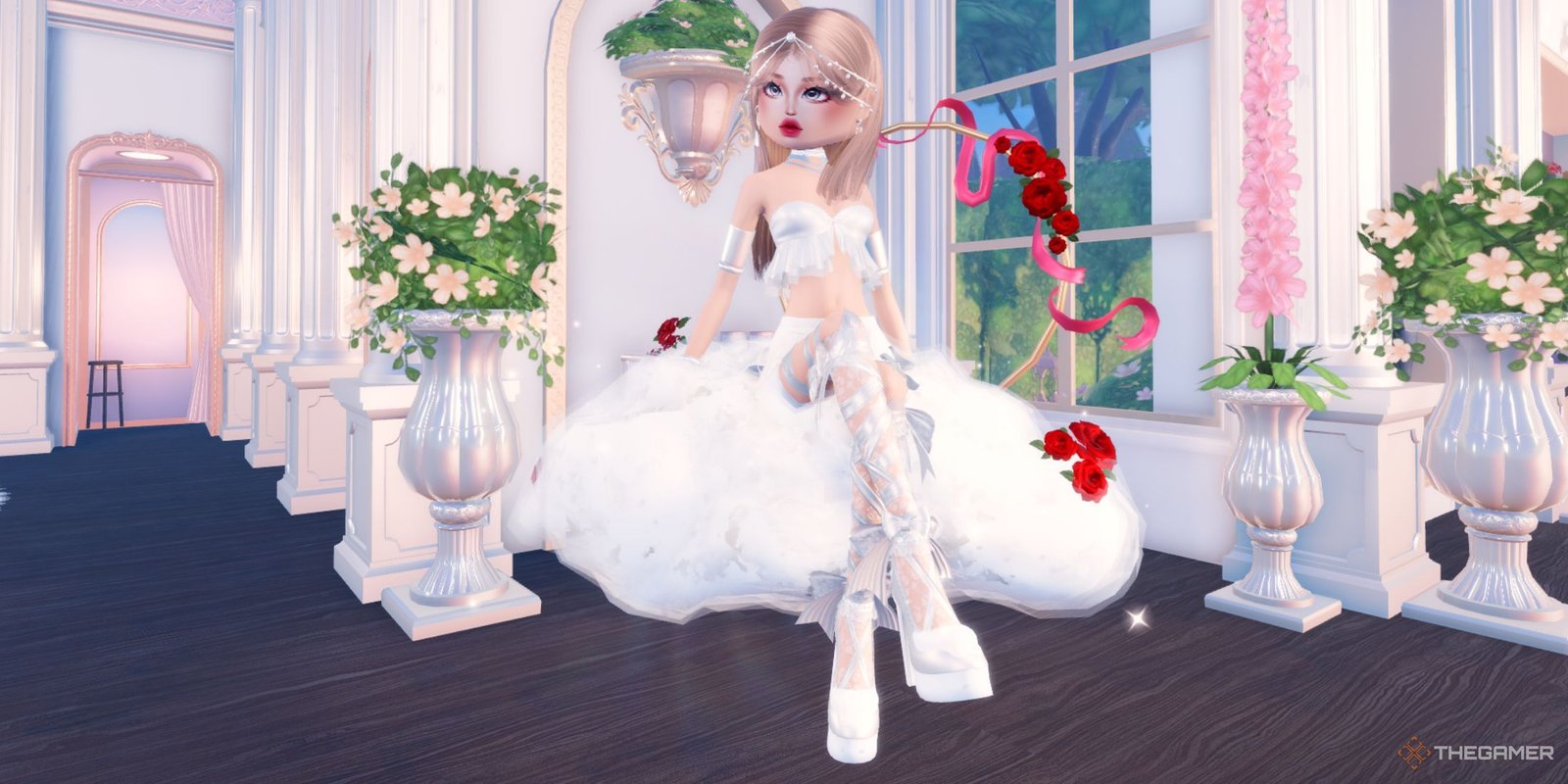 Ice Age Outfit Guide For Roblox: Dress To Impress 1 A photo of the Valentine's Cloud in Roblox Dress to Impress.