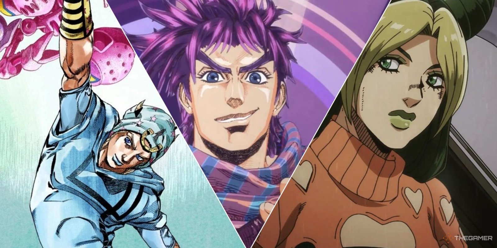 The Best Healers In Anime 1 A collage of various Jojos from Jojo's Bizarre Adventure such as Johnny Joestar, Joseph Joestar, and Jolyne Kujo.