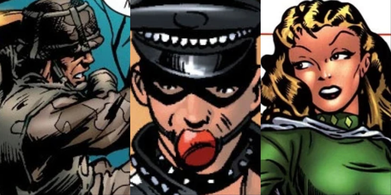 These Supers In MCU's Thunderbolts Are Stronger Than You Realize 1 A collage of Marvel characters. From left to right are Captain Midlands, Leather Boy and Asbestos Lady.