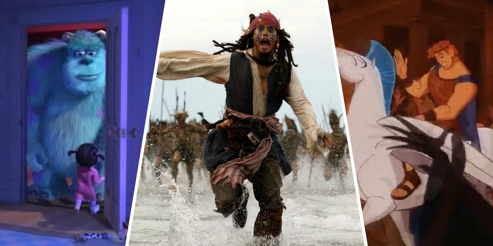 Which Disney Animal Are You Based On Your Star Sign? 6 A split image of Sulley, Captain Jack Sparrow, and Hercules.