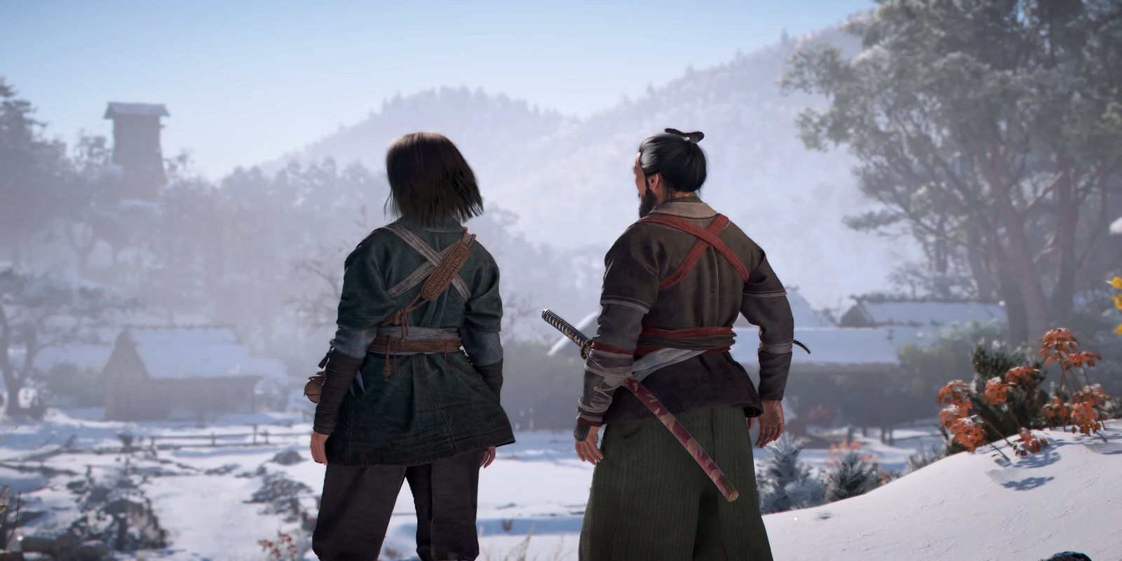 Naoe and her dad in assassin's creed shadows.