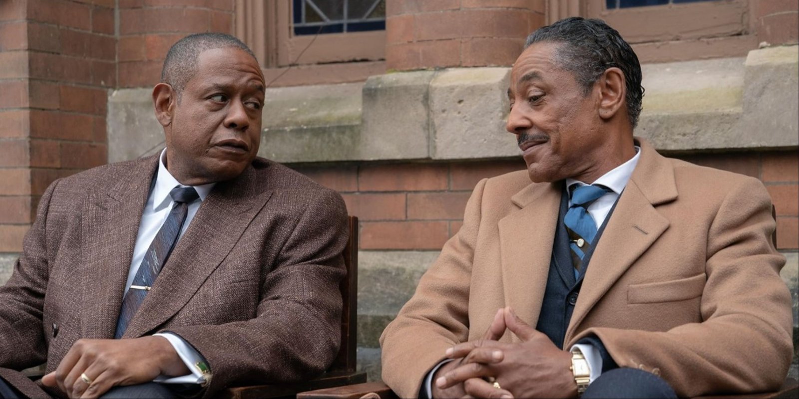 Forest Whitaker and Giancarlo Esposito's characters getting their shoes shined in Godfather of Harlem.
