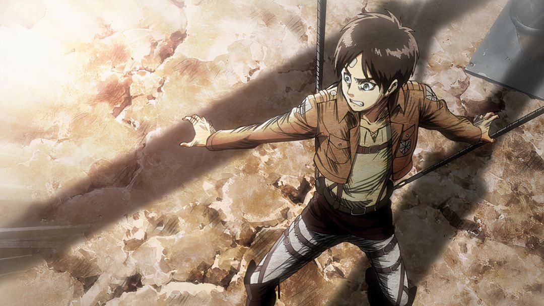 Attack on Titan image of Eren balancing