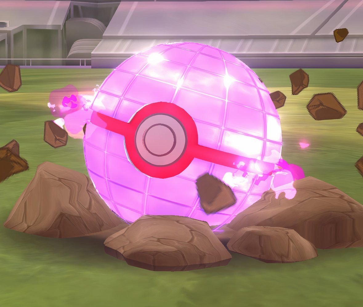 Premier Ball from the Max Battle reward encounter screen from Pokemon Go.