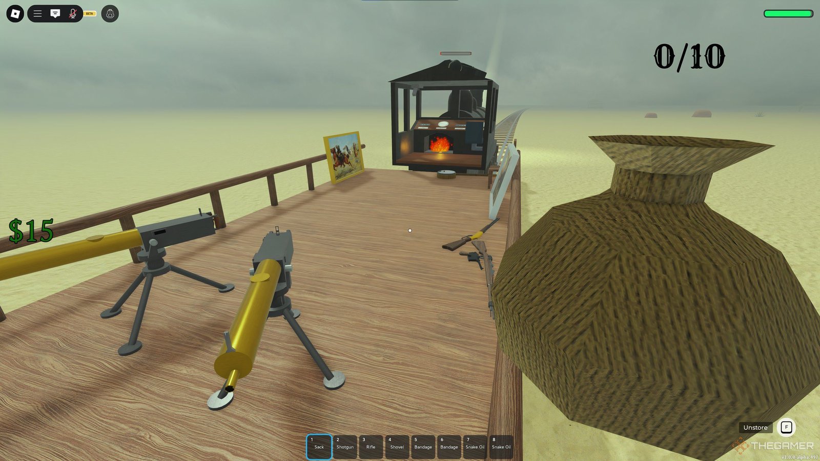 Loot from a camp, quickly welded onto the train in Dead Rails on Roblox.