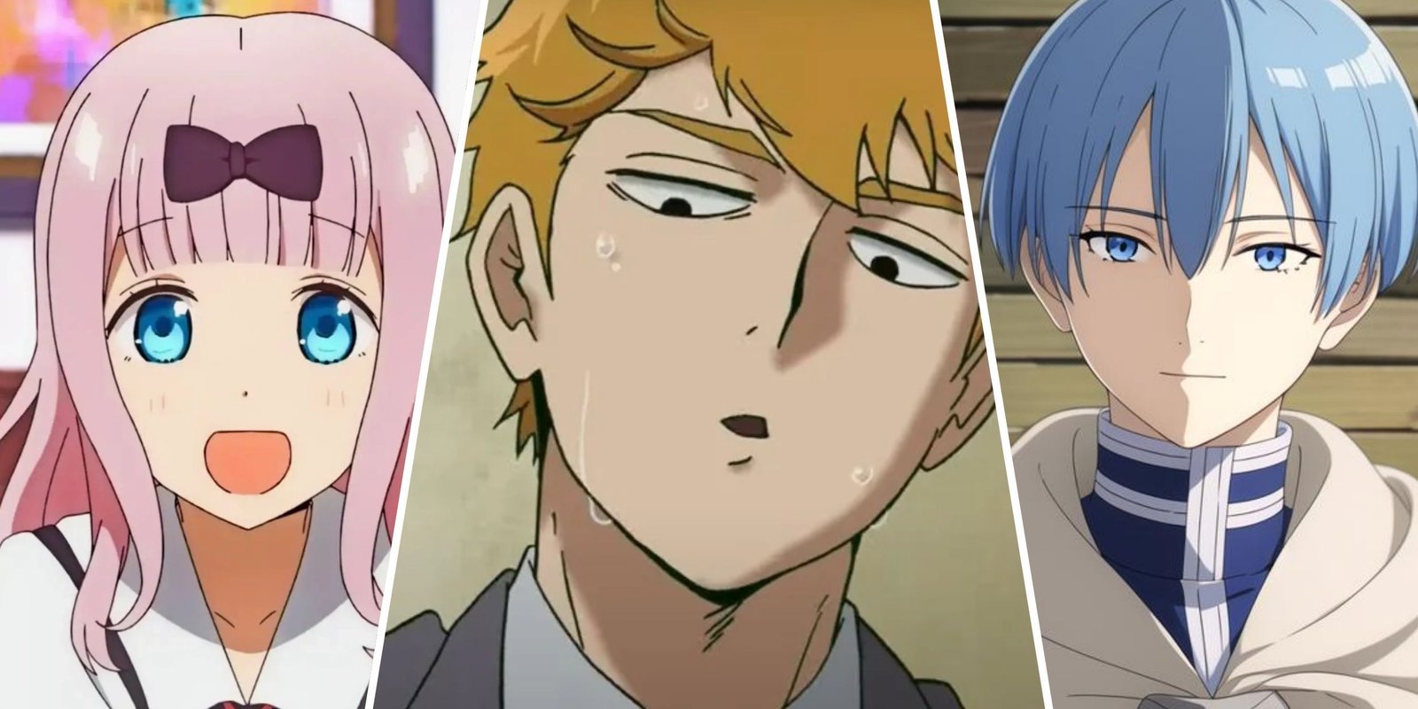8 Times Villains Had To Fight One Another In Anime 2 Chika, Reigen, and Himmel from multiple anime.