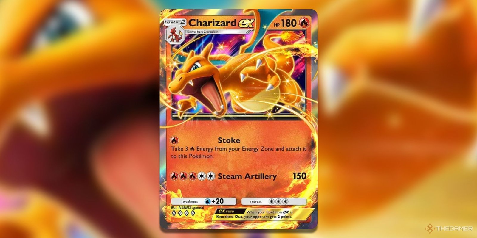 Double rare Charizard ex Pokemon TCG Pocket Shining Revelry Card Art.