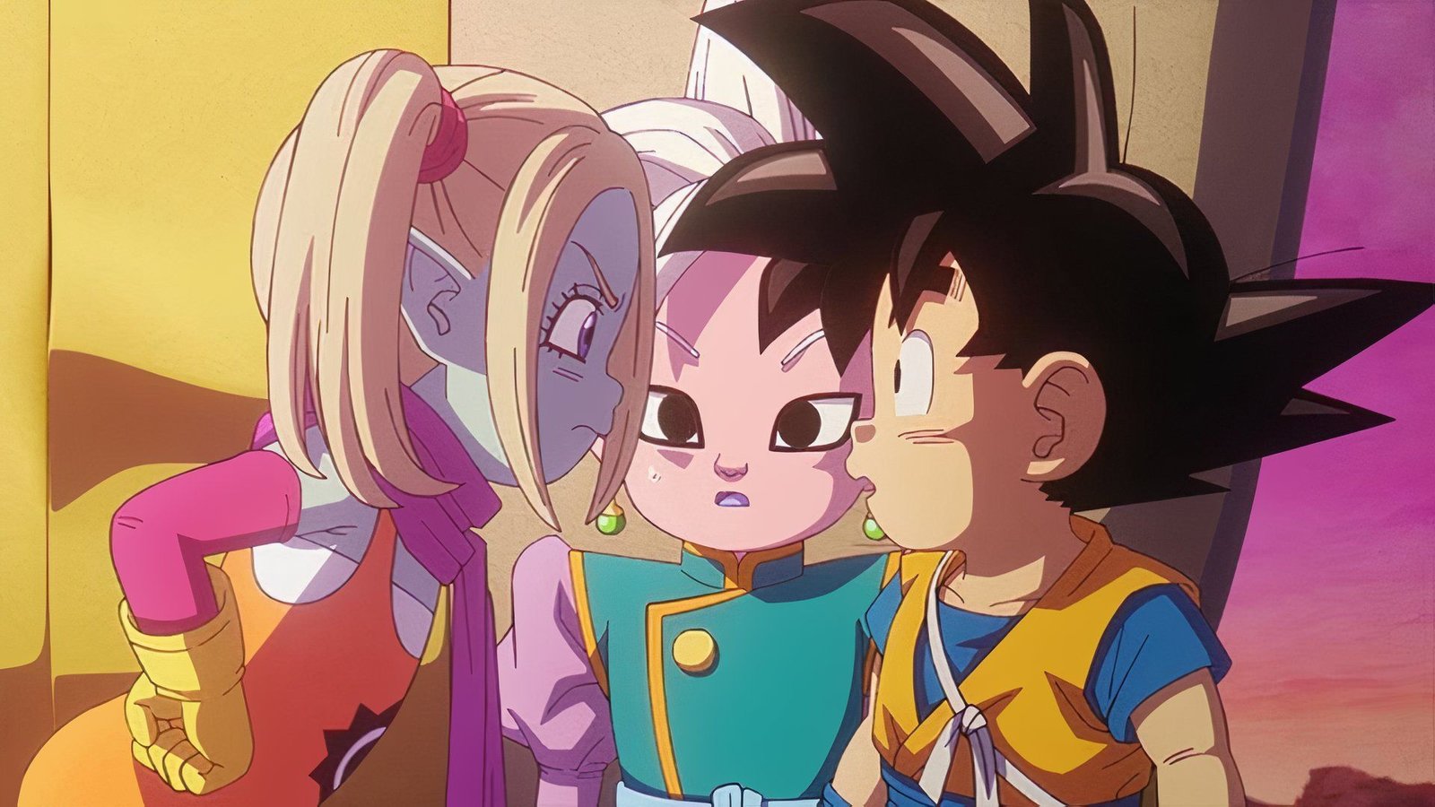 Panzy, Shin, and Goku in Dragon Ball Daima.