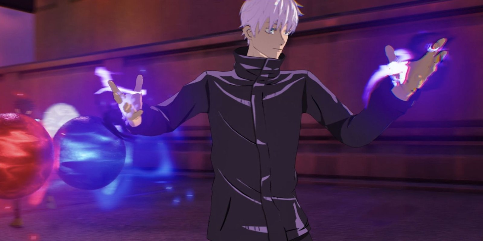 Gojo using his powers in the Jujitsu Kaisen Fortnite collaboration.