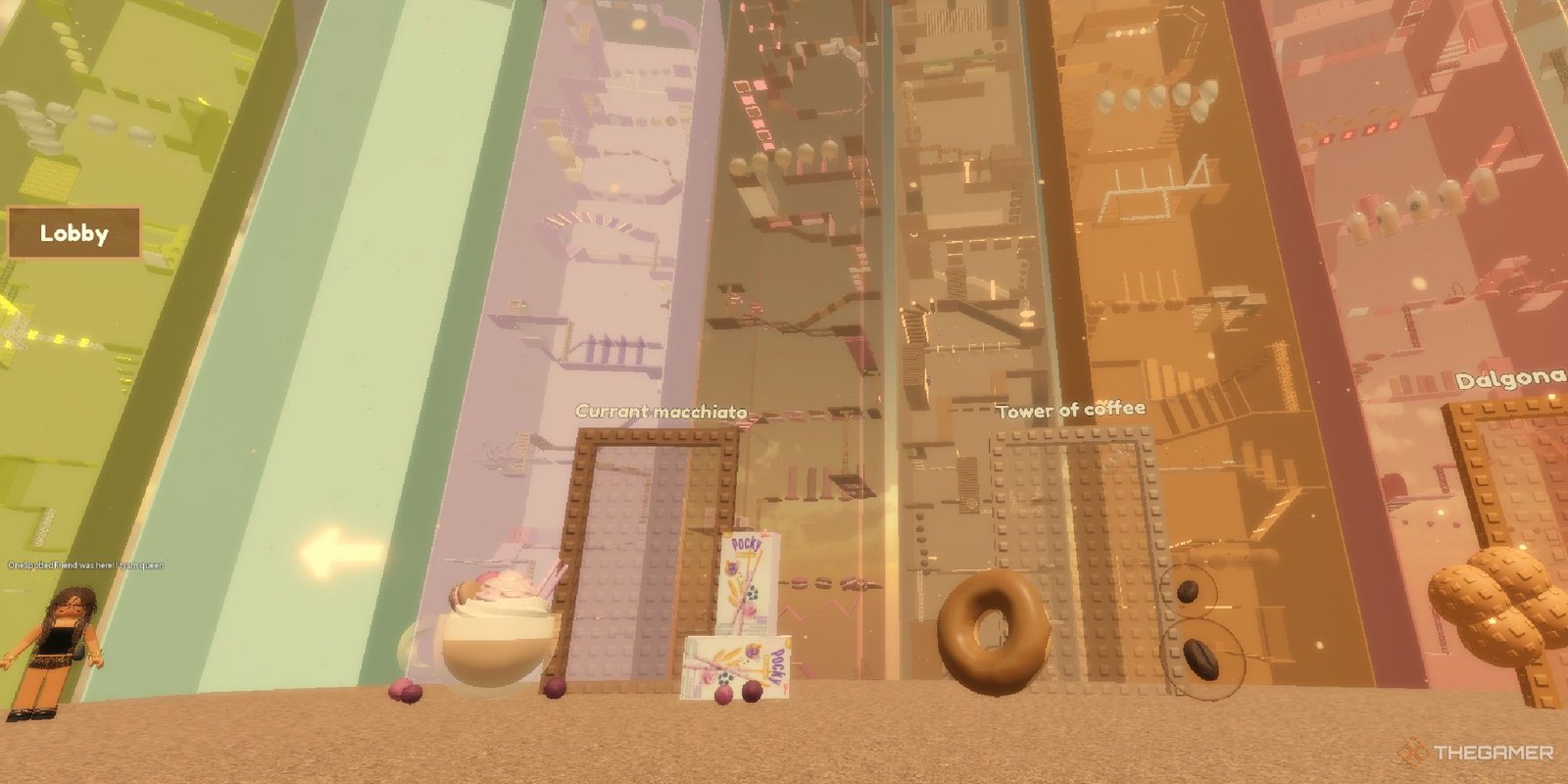 A player about to start Coffee Tower on Roblox.