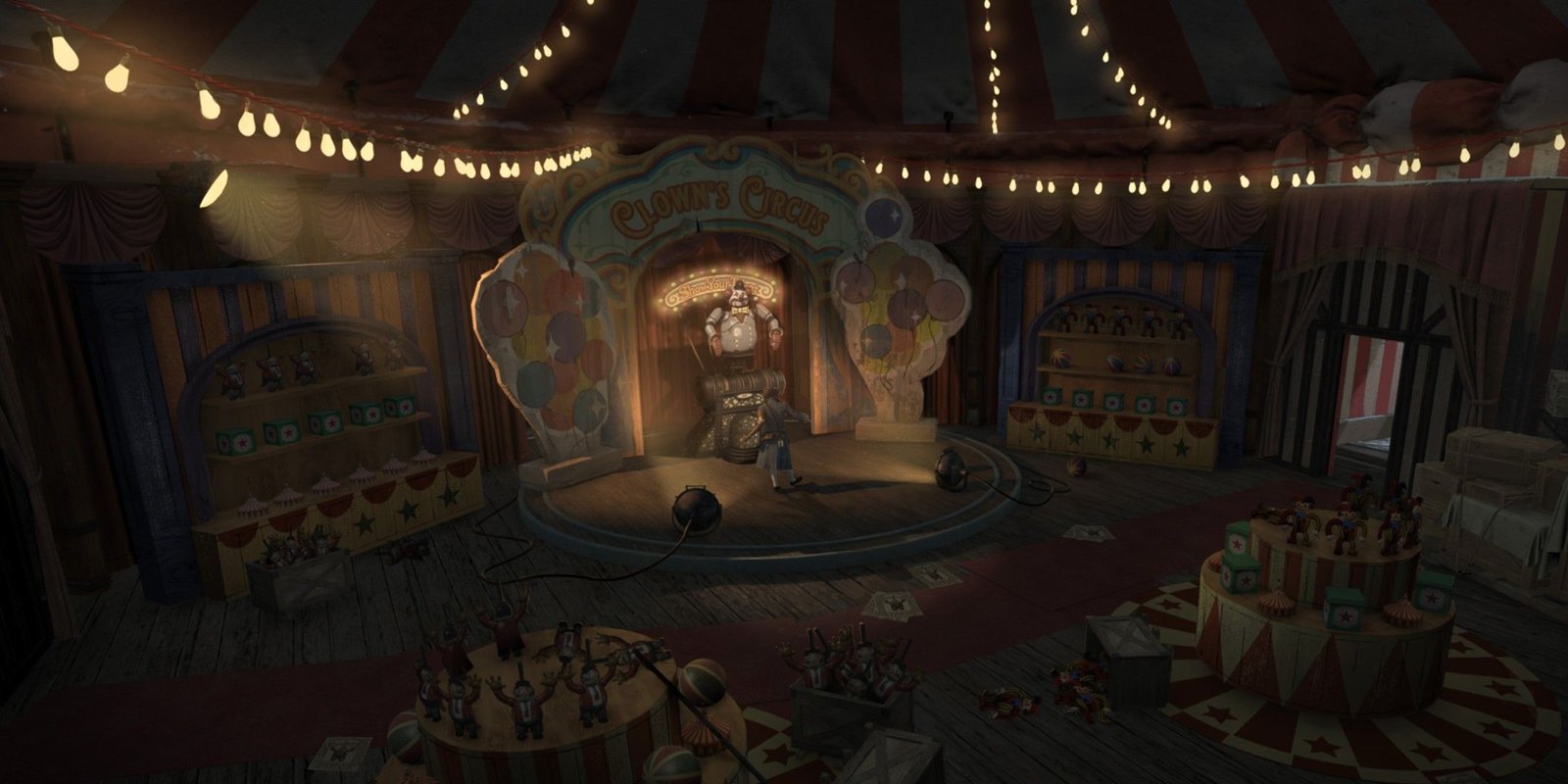 Concept art showing Overture Clown's Circus tent in Lies of P.