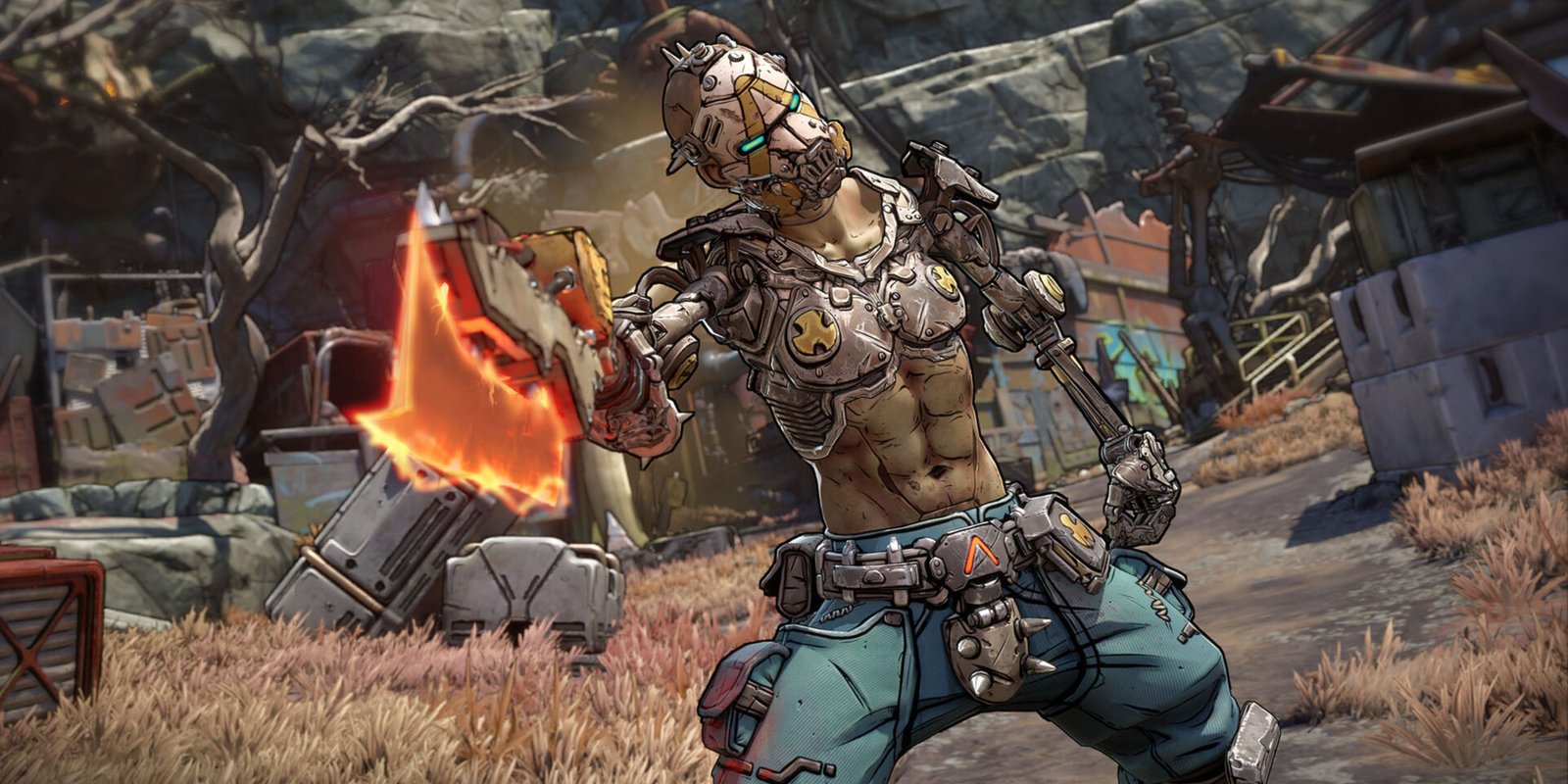 borderlands 4 character pointing their weapon at the camera.