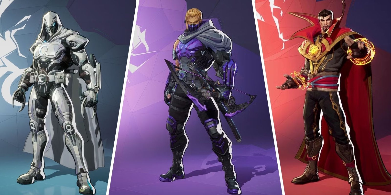Best Passive Abilities In Marvel Rivals 4 Split image of Moon Knight, Hawkeye, and Doctor Strange from Marvel Rivals.