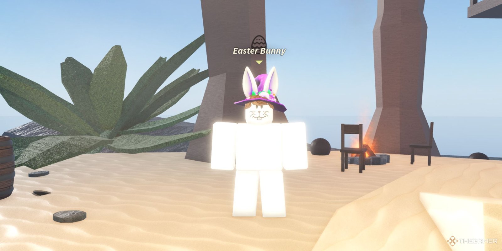 How To Get The Hunt Mega Edition Token In Pressure 13 The player character shows the Easter Bunny NPC on Sunstone Island in Fisch.