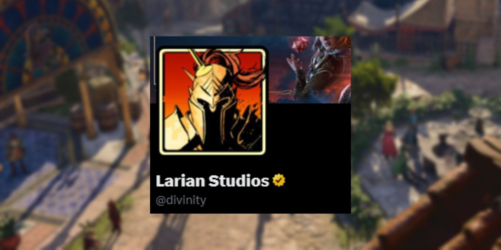 Larian's Twitter profile picture and handle