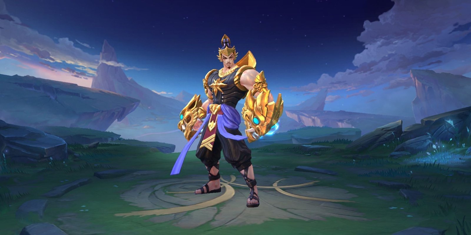 Gatotkaca from Mobile Legends standing proudly.