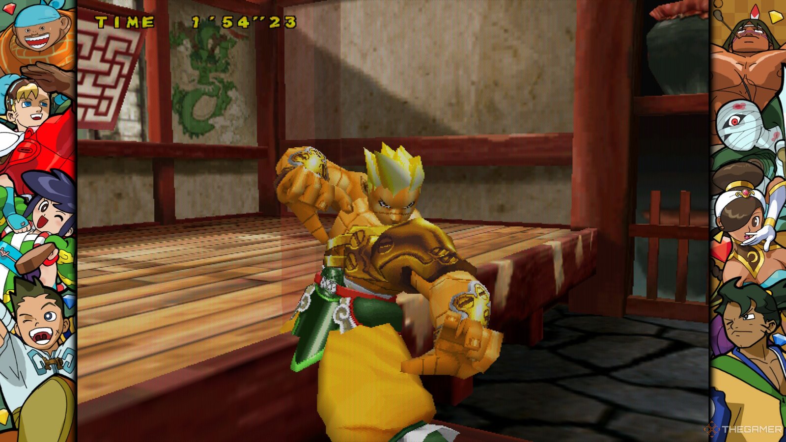 Wang Tang celebrating his victory in Power Stone.