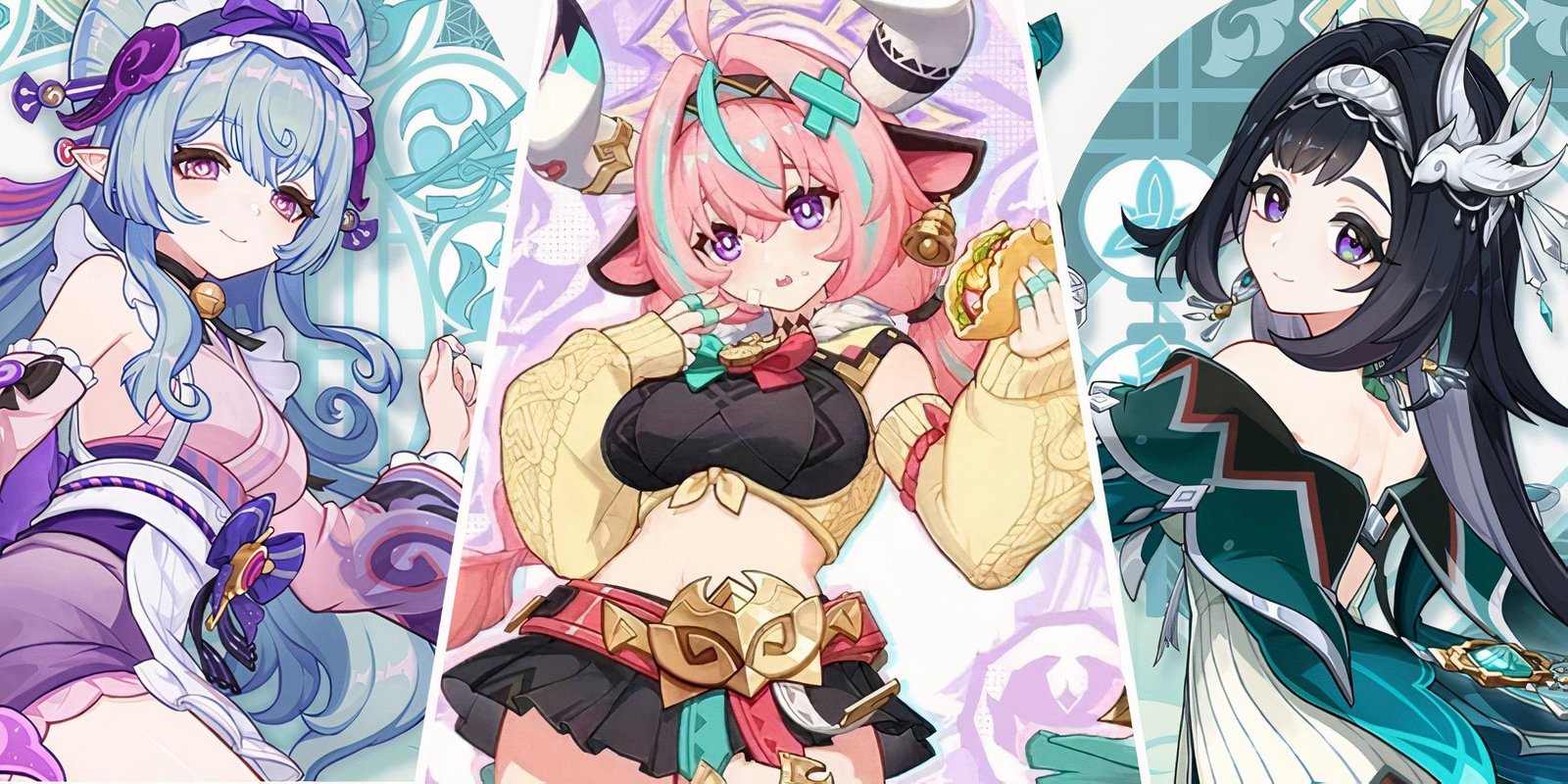 Complete Tier List Of Every Class In Crystal Of Atlan, Ranked 1 Genshin Impact Mizuki Varesa and Lan Yin side by side in a collage.