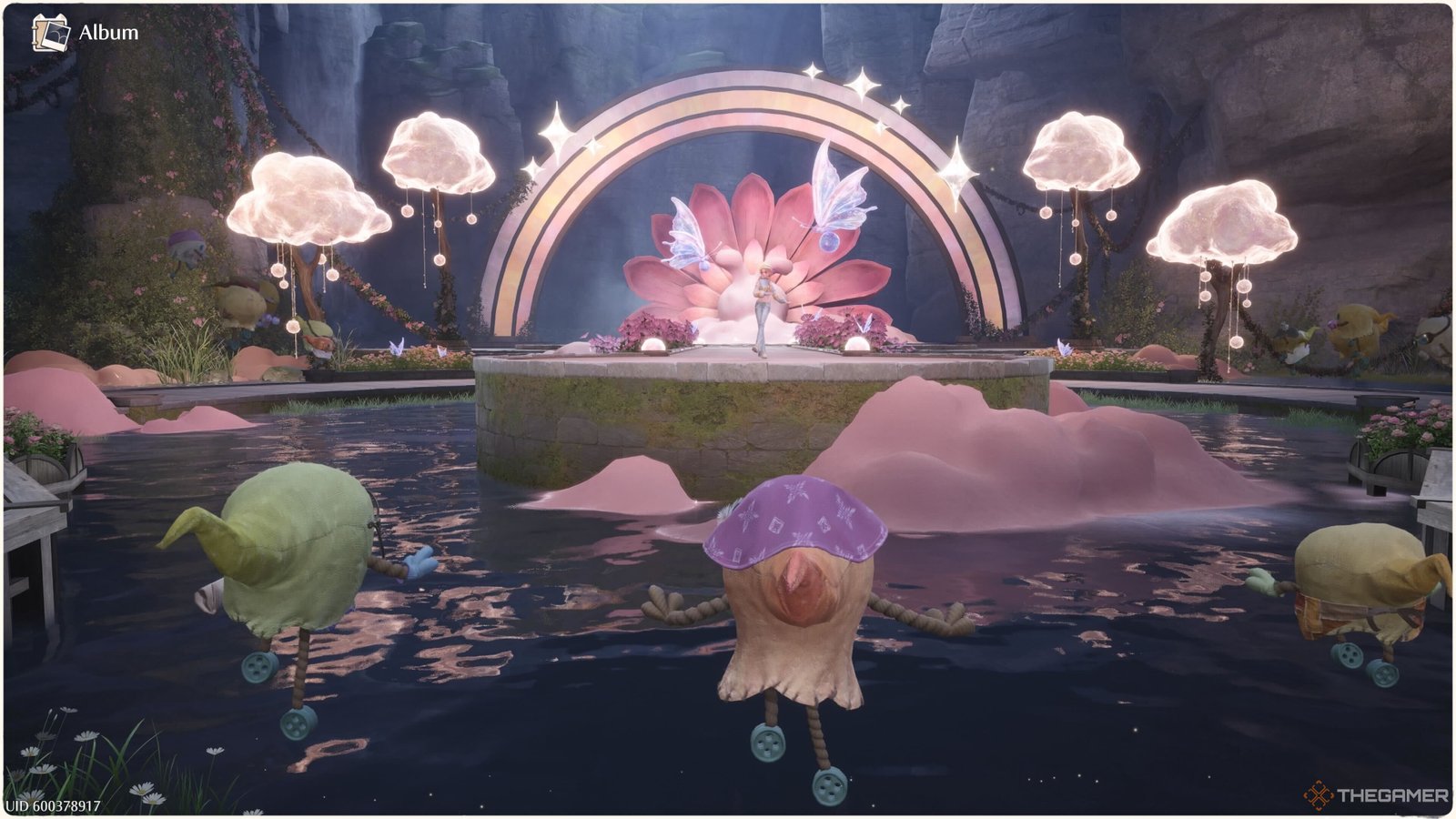 Nikki on stage at the Swish and Stitch Soiree in Infinity Nikki.