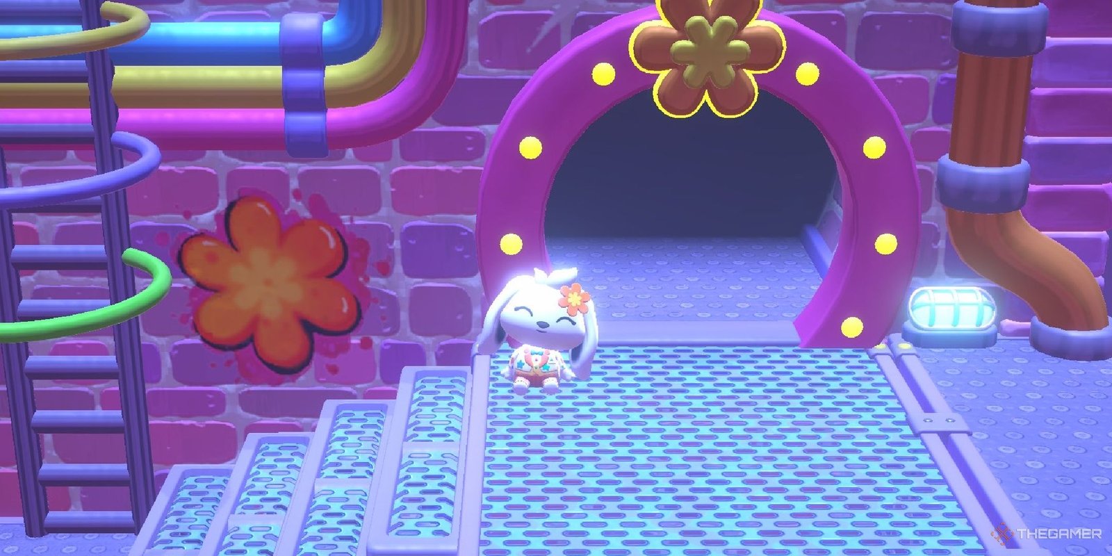 How To Find A Huge Moonla In Hello Kitty Island Adventure 1 A player sitting in the sewers in Hello Kitty Island Adventure.