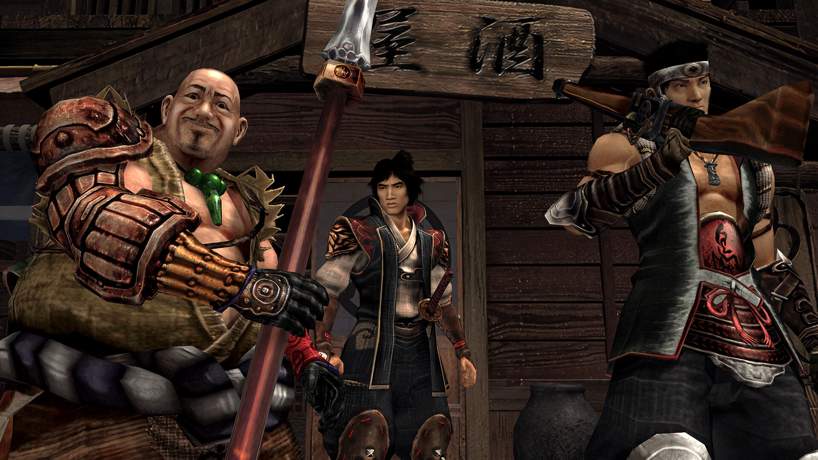 Jubei next to Magoichi and Ekei in Onimusha 2: Samurai's Destiny.