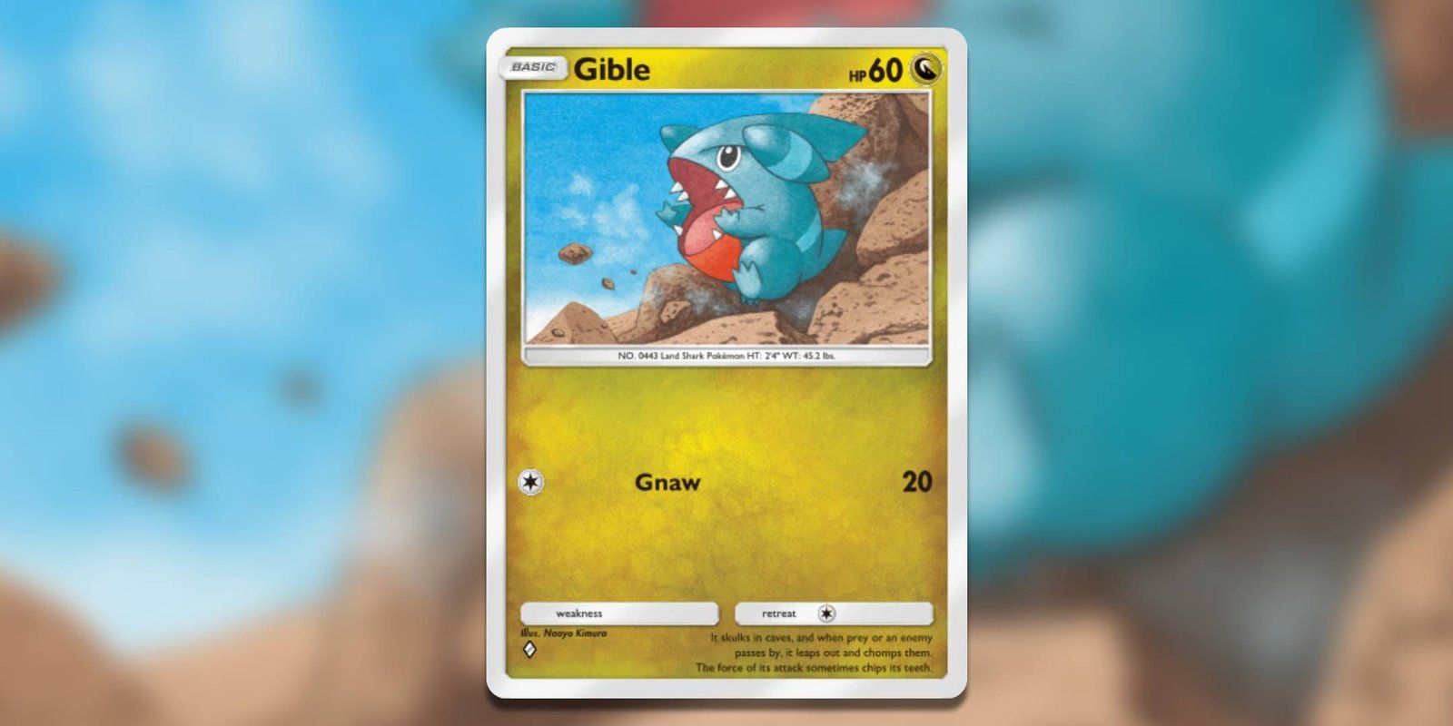 The Pokemon Trading Card Game Pocket card Gible by Naoyo Kimuro.
