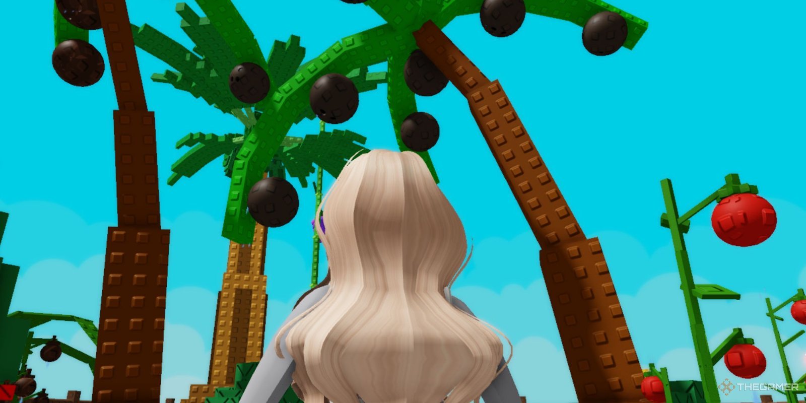The Best New Poses In Dress To Impress' Petal Update 4 The player is standing in front of a grown garden in Roblox Grow A Garden.