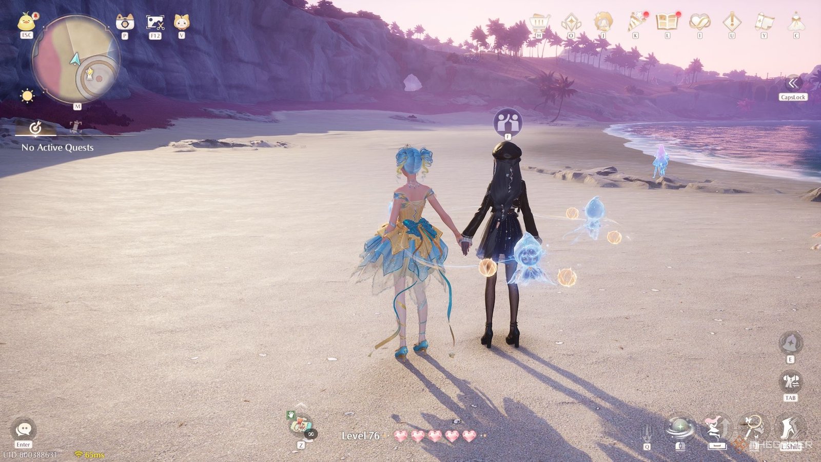 Two Nikkis holding hands.