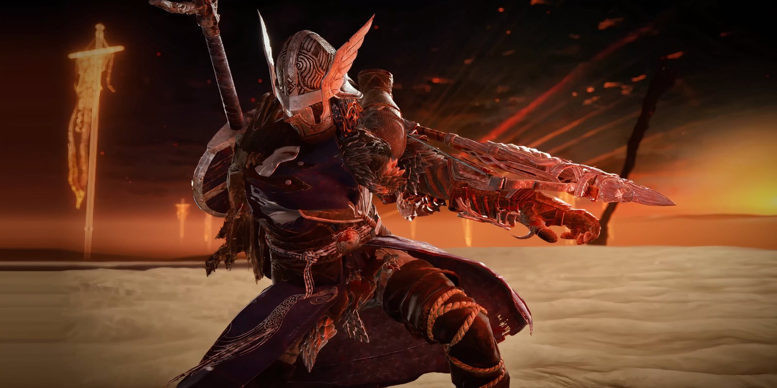 character from Elden Ring Nightreign in a sandy environment.