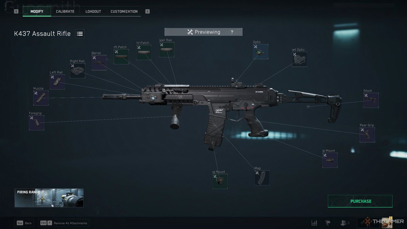 A K437 Assault Rifle with a many premium attachments in Delta Force.