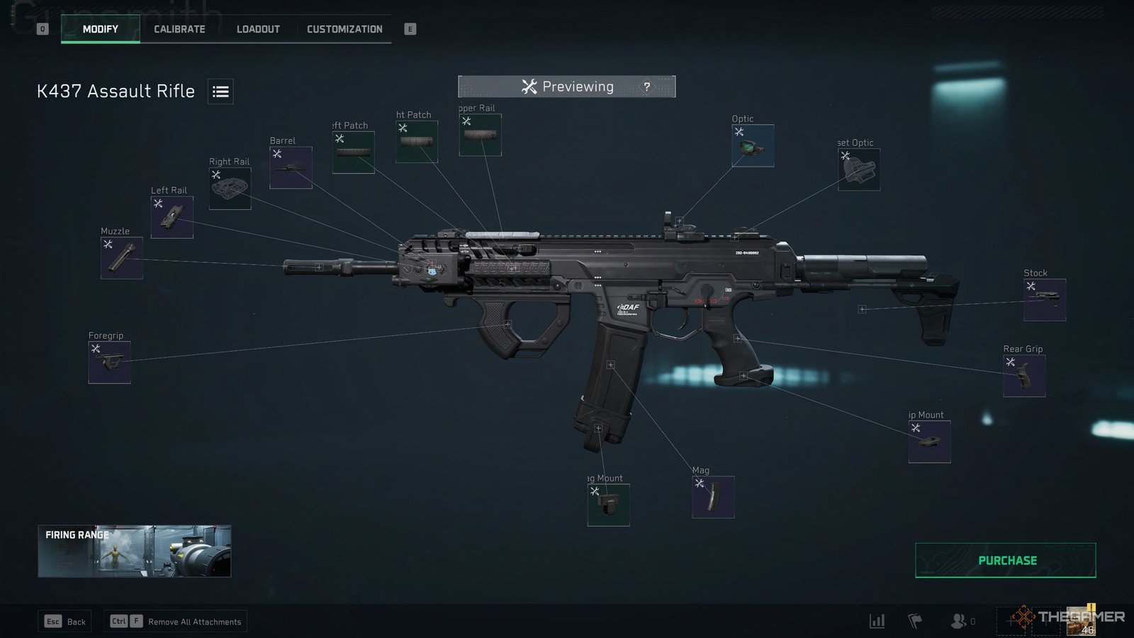 A K437 Assault Rifle with kitted for the Warfare mode in Delta Force.