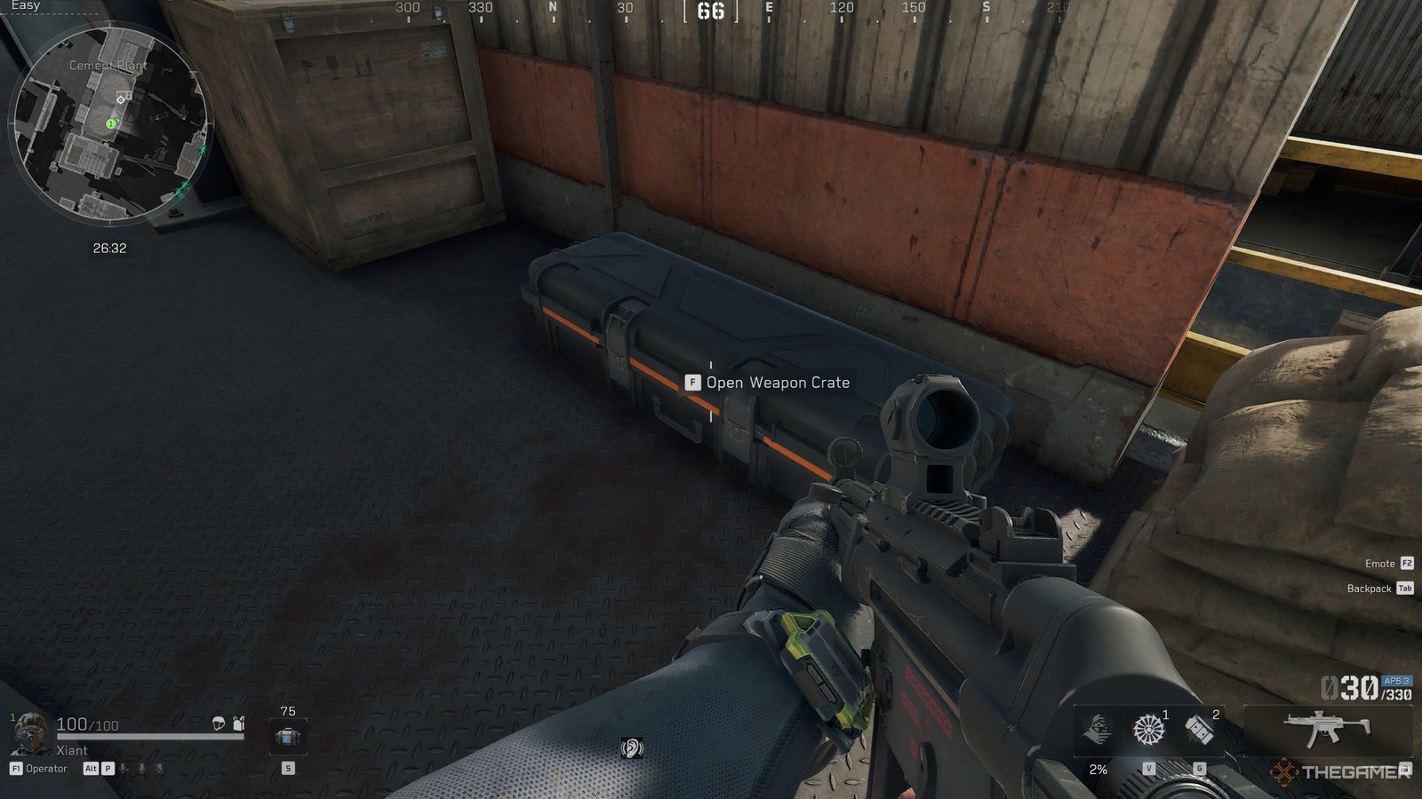 A Weapon Crate loot container on Zero Dam in Delta Force Operations.