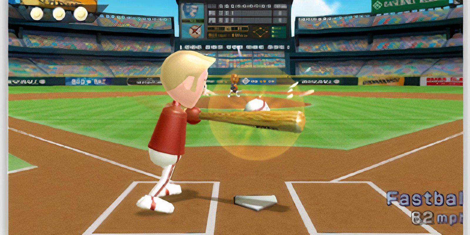 Wii Sports baseball game screenshot.