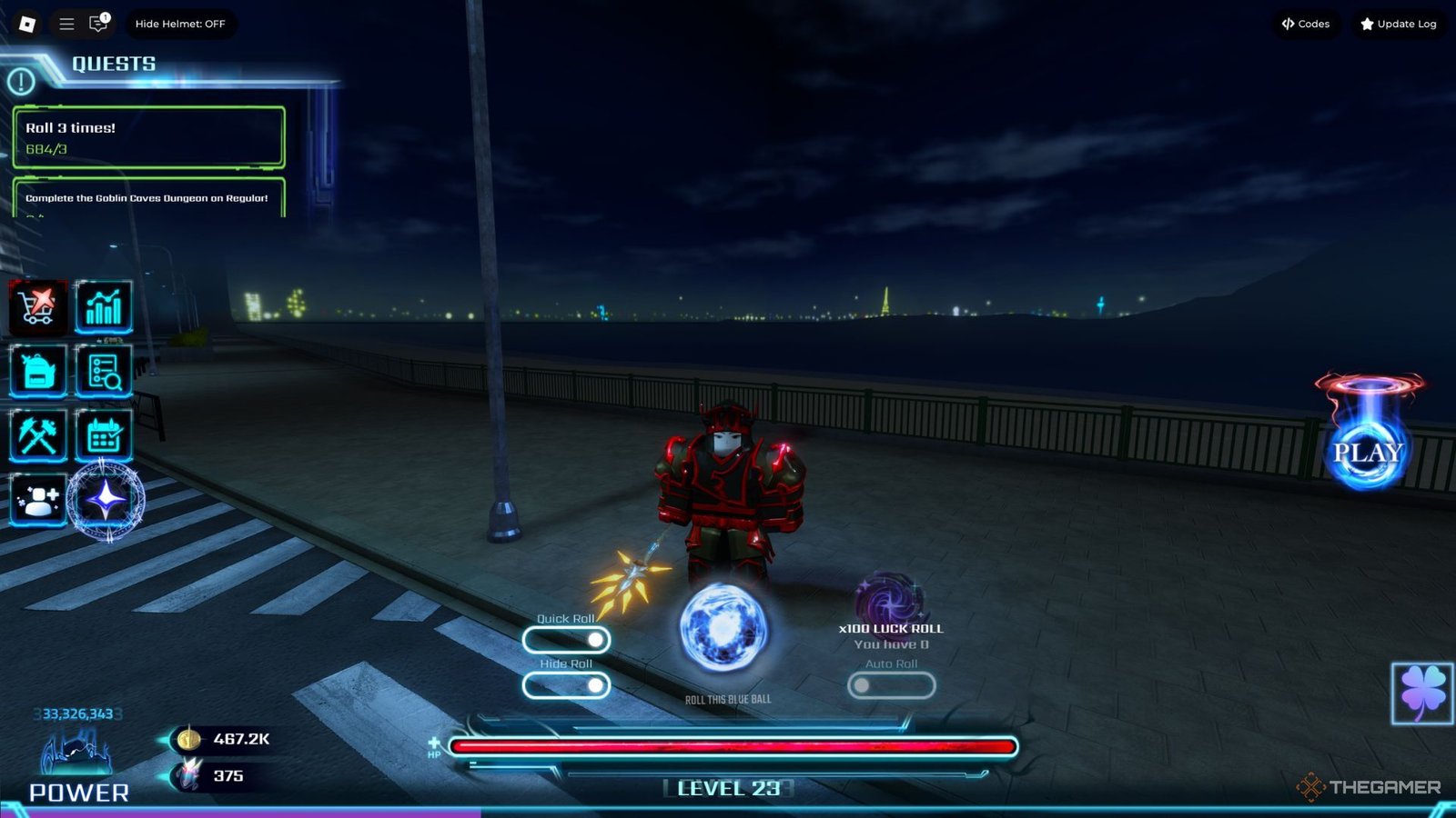 The player character holding a Staff with his right hand in the main lobby in Hunters.