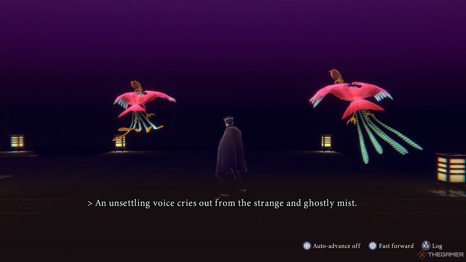 A voice calling out in the training hall in Raidou Remastered The Mystery of the Soulless Army.