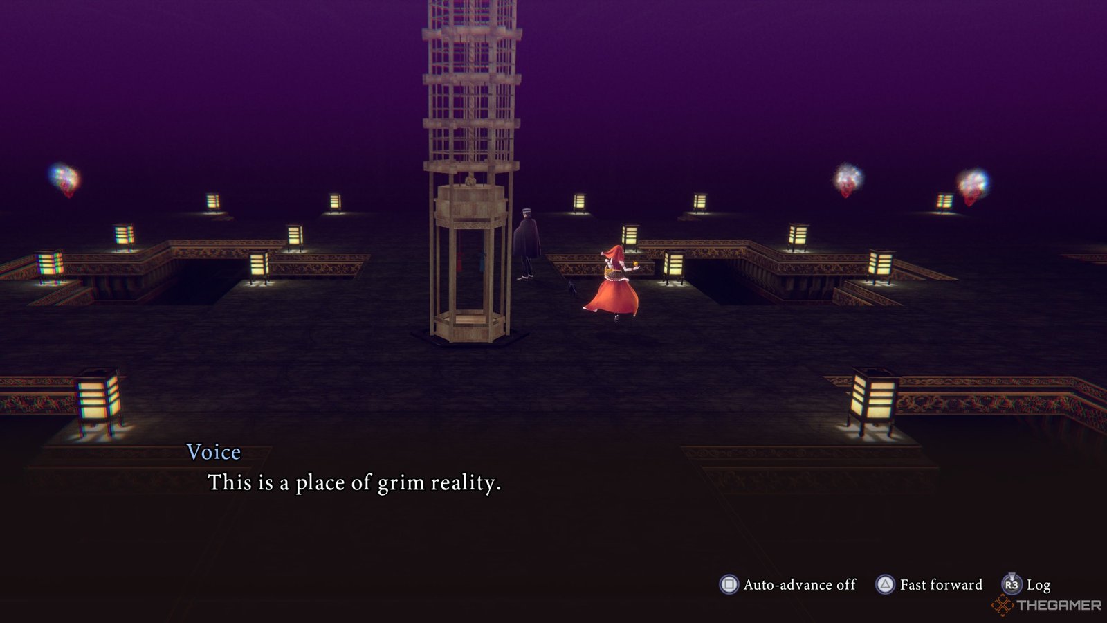 Being forbidden from going further into the training hall in Raidou Remastered The Mystery of the Soulless Army.
