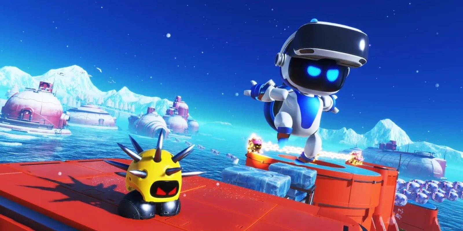 astro in a new astro bot speddrunning level.