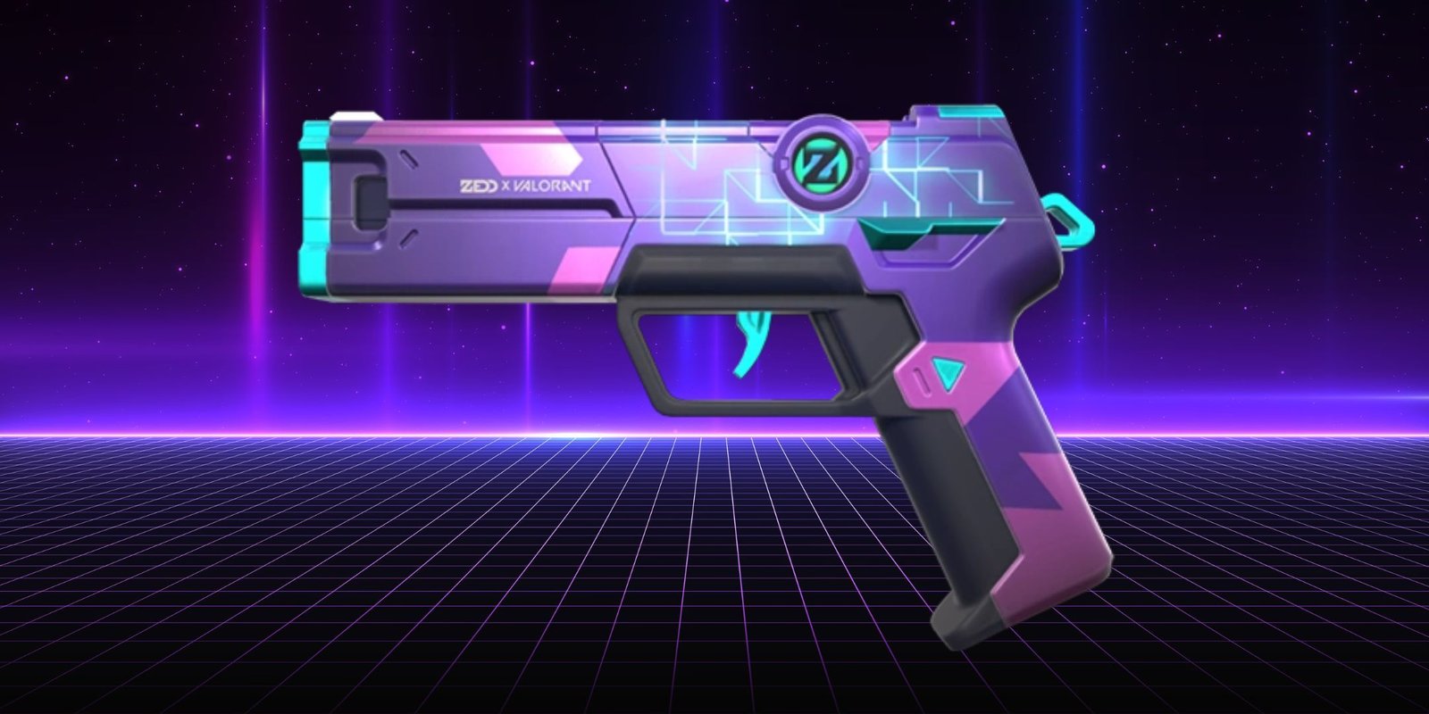 The handgun from the Valorant gun bundle featuring musician Zedd.
