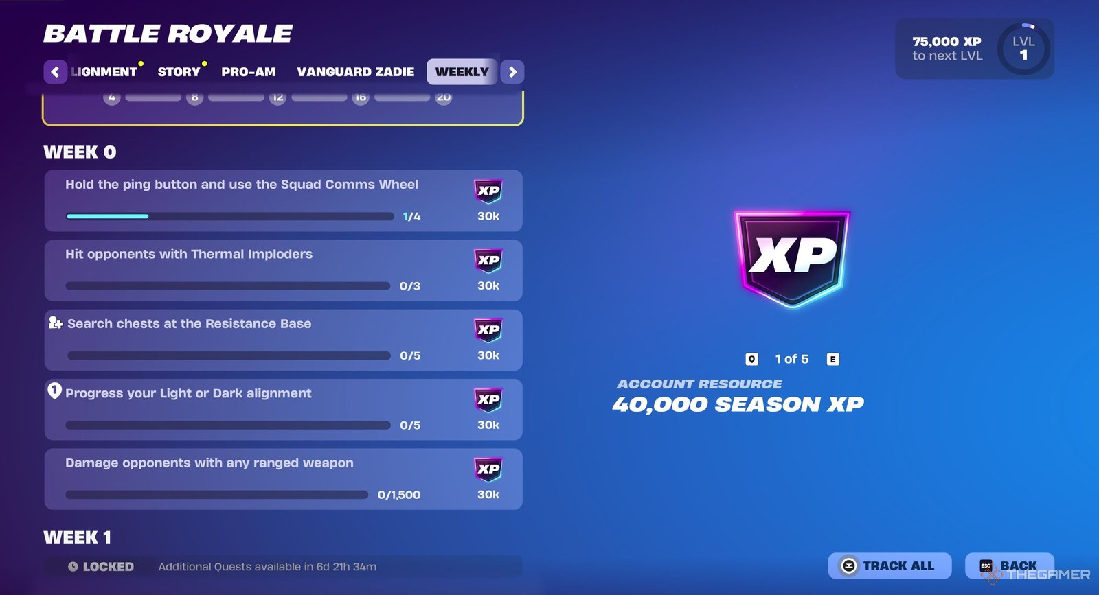Weekly quests for Fortnite, Week Zero.