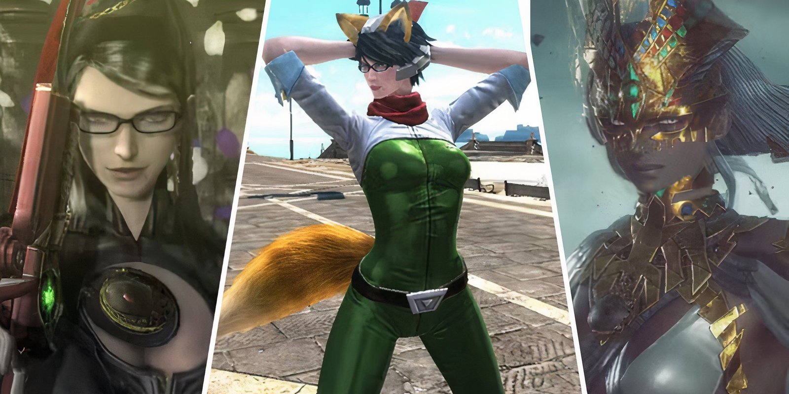 Bayonetta Director Addresses The Online Abuse He Faced During The Hellena Taylor Controversy 1 A split image of Bayonetta, Bayonetta 2, and Bayonetta 3.