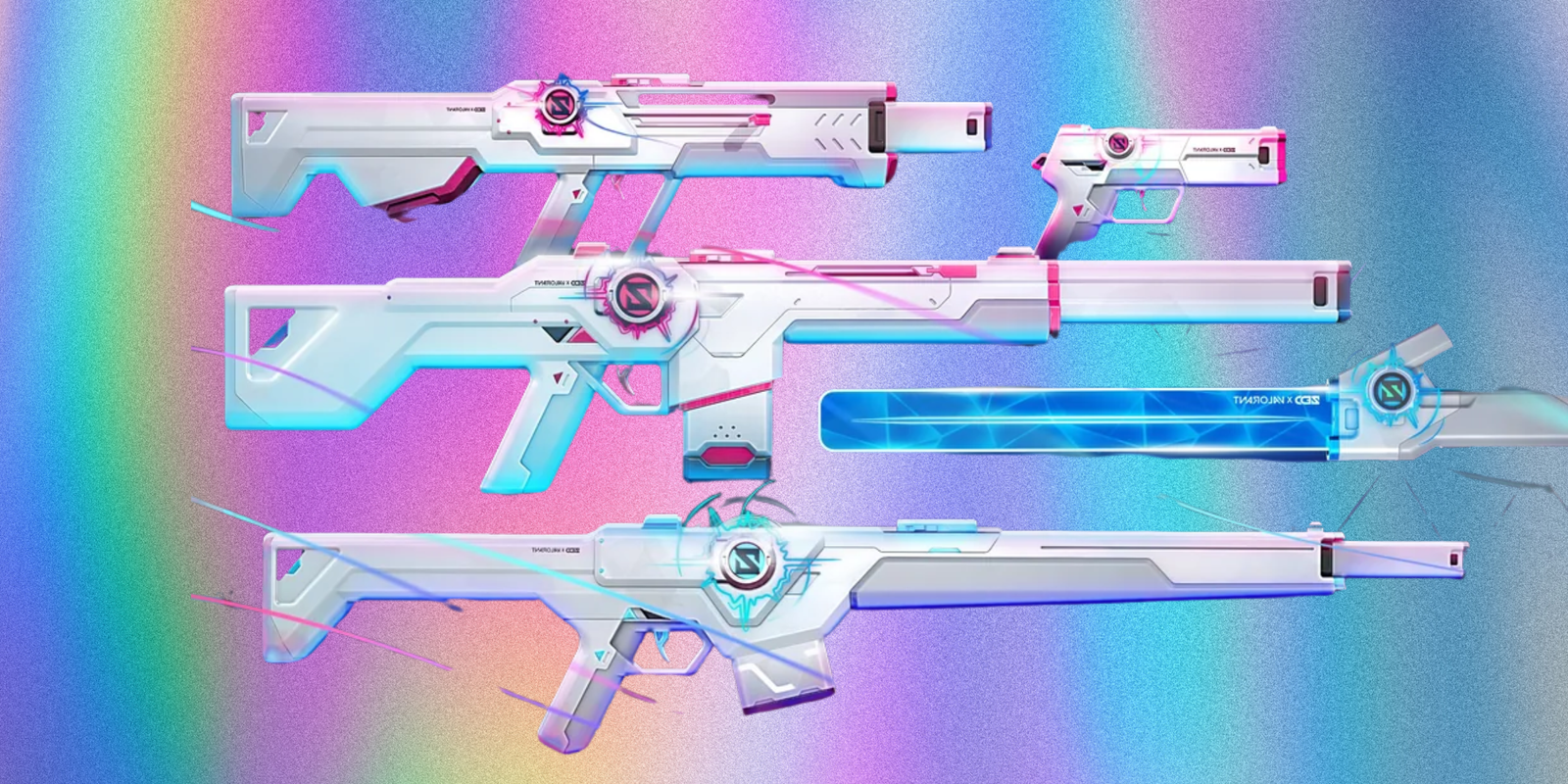 The guns featured in the Zedd-themed Spectrum gun bundle in Valorant.
