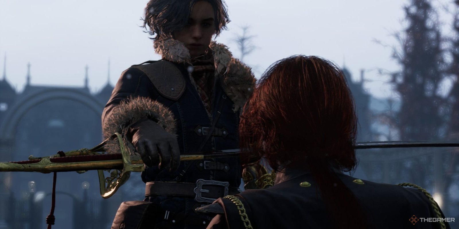 How Much Easier Is Lies Of P: Overture After The Patch 1 Player offers the Monad's Rose Sword to Lea Florence in Lies of P: Overture.