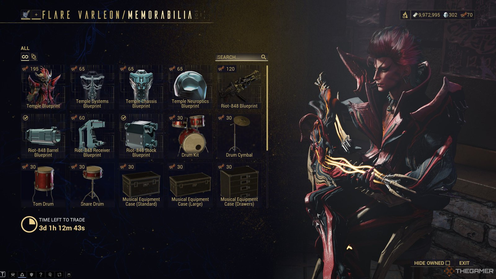 Warframe Flare Item Shop