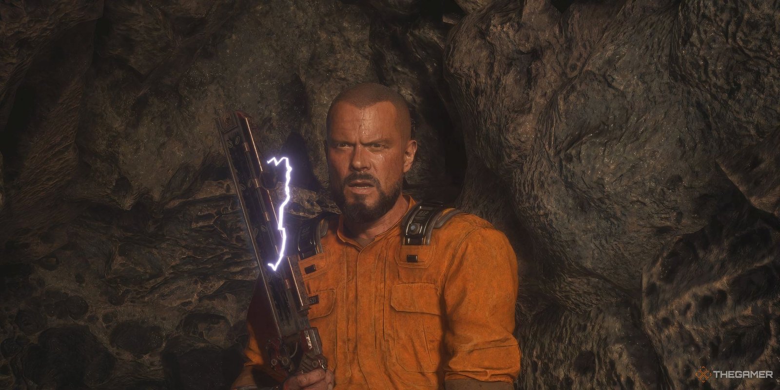 The Callisto Protocol's main character Jacob with a stun baton.