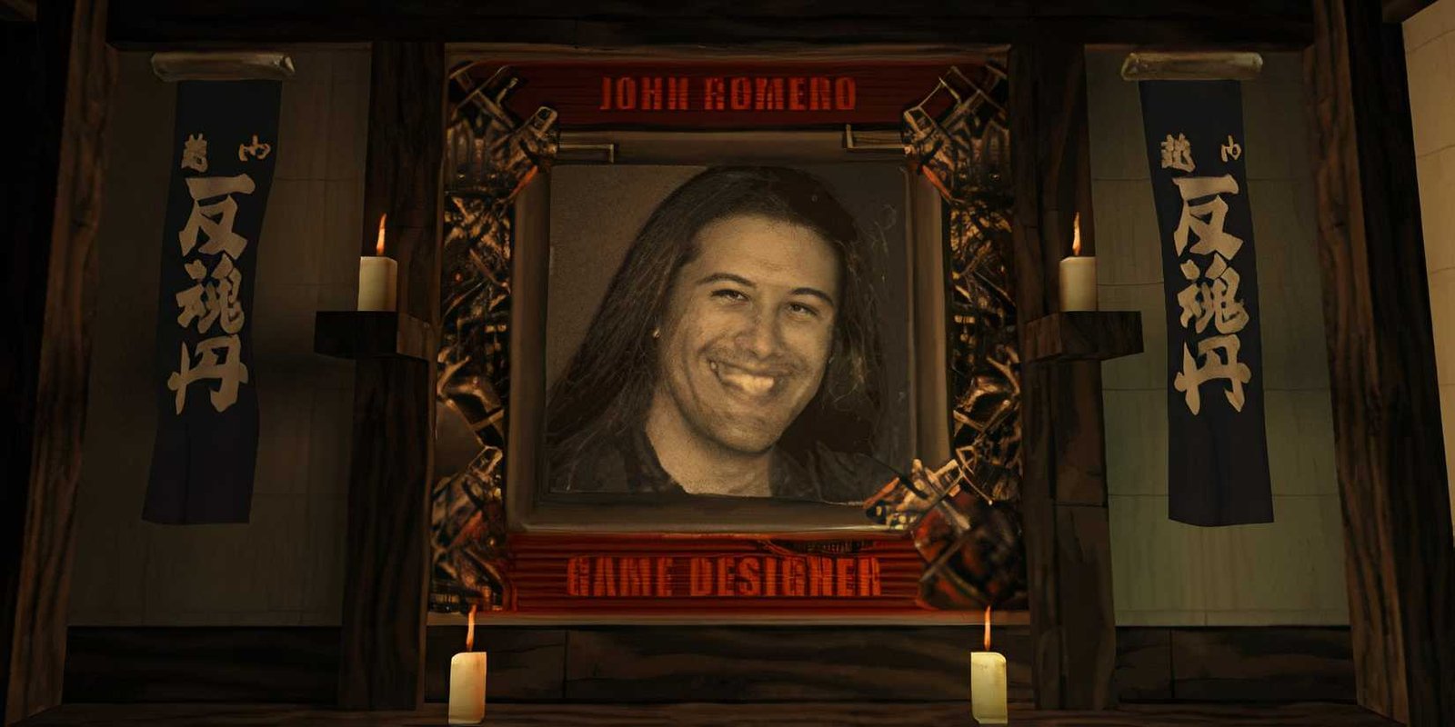 A shrine of creator John Romero found in the game Daikatana.